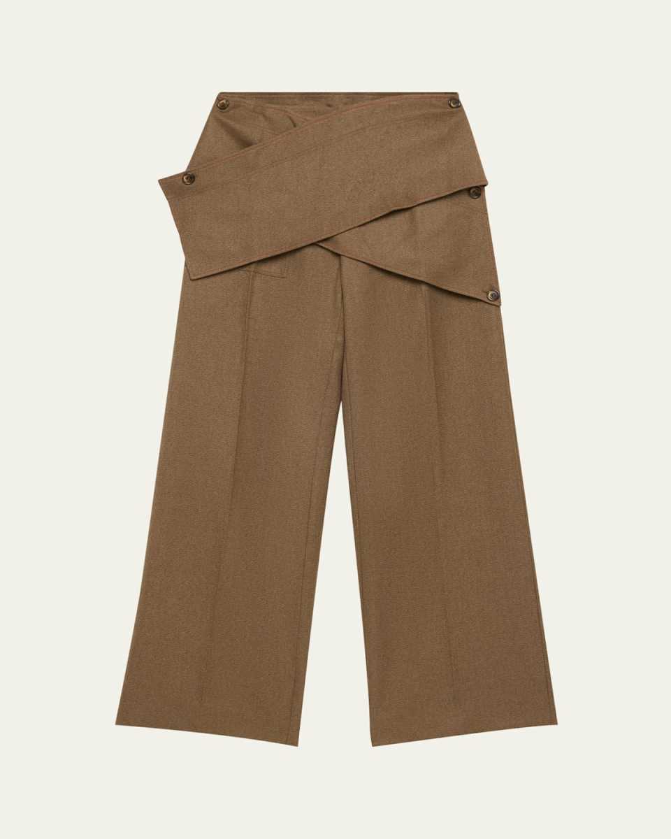 Belt Strap Wool Trousers